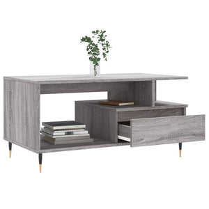 Τραπεζάκι Σαλονιού Γκρι Sonoma 90x49x45 εκ.Επεξεργασμένο Ξύλο