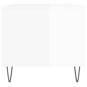 Τραπεζάκι Σαλονιού Γυαλ. Λευκό 90x49x45 εκ. Επεξεργ. Ξύλο