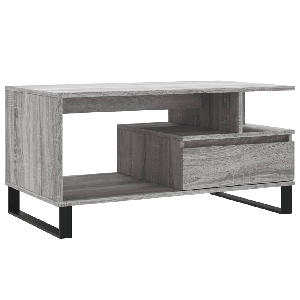 Τραπεζάκι Σαλονιού Γκρι Sonoma 90x49x45 εκ.Επεξεργασμένο Ξύλο - Pakobazaar