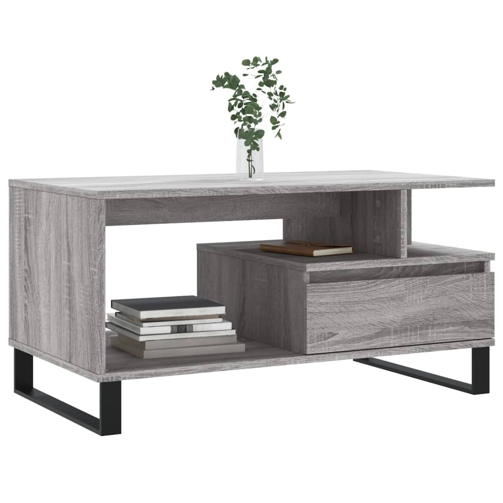Τραπεζάκι Σαλονιού Γκρι Sonoma 90x49x45 εκ.Επεξεργασμένο Ξύλο - Pakobazaar