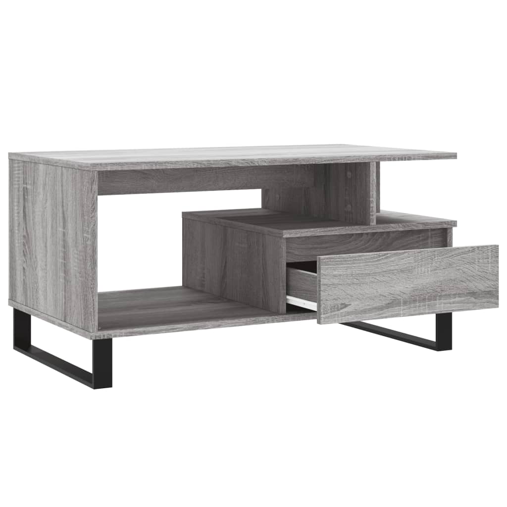 Τραπεζάκι Σαλονιού Γκρι Sonoma 90x49x45 εκ.Επεξεργασμένο Ξύλο - Pakobazaar