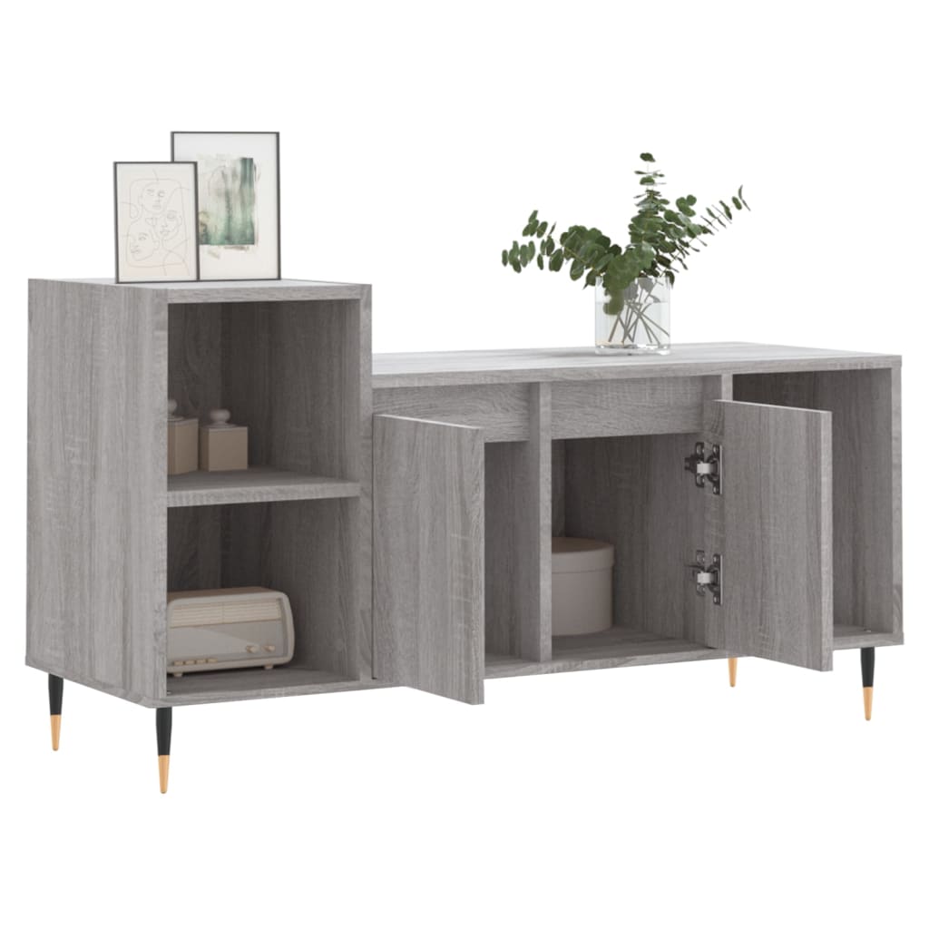 Έπιπλο Τηλεόρασης Γκρι Sonoma 100x35x55 εκ. από Επεξεργ. Ξύλο