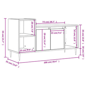 Έπιπλο Τηλεόρασης Καφέ Δρυς 100x35x55 εκ. Επεξεργασμένο Ξύλο