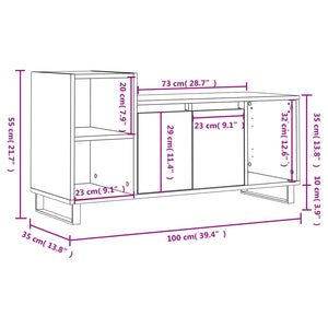 Έπιπλο Τηλεόρασης Μαύρο 100x35x55 εκ. Επεξ. Επεξεργασμένο Ξύλο