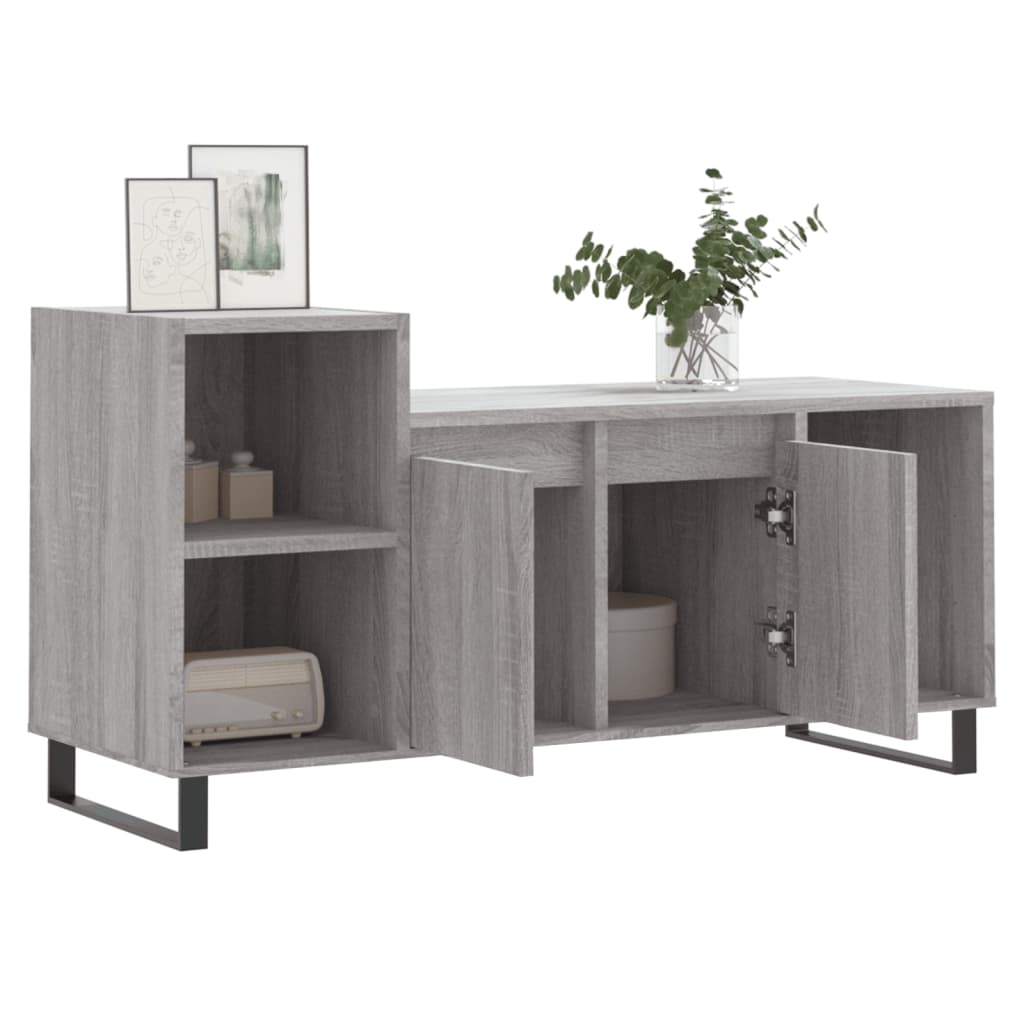 Έπιπλο Τηλεόρασης Γκρι Sonoma 100x35x55 εκ. από Επεξεργ. Ξύλο