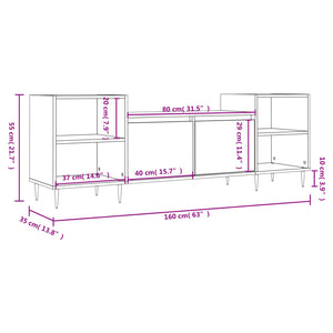 Έπιπλο Τηλεόρασης Γυαλ. Λευκό 160x35x55 εκ. Επεξεργασμένο Ξύλο