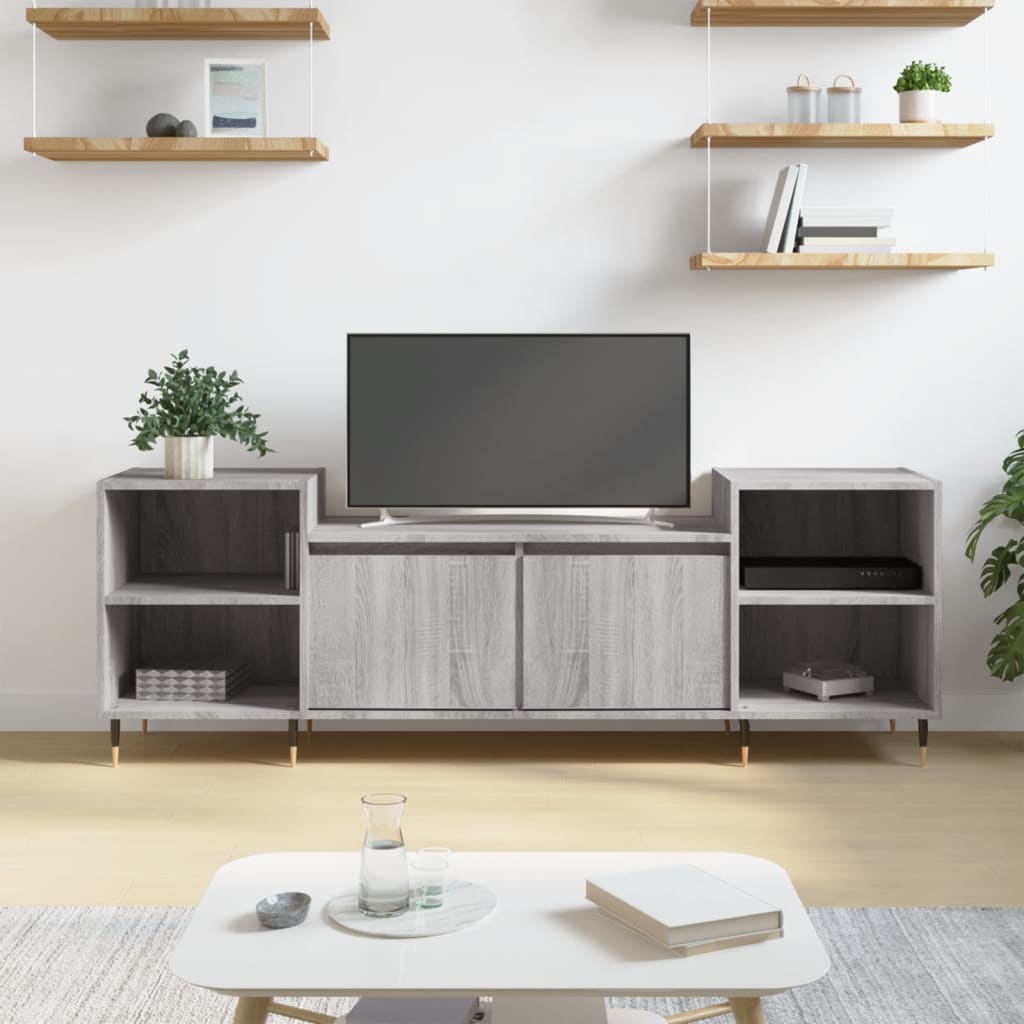 Έπιπλο Τηλεόρασης Γκρι Sonoma 160x35x55 εκ. από Επεξεργ. Ξύλο