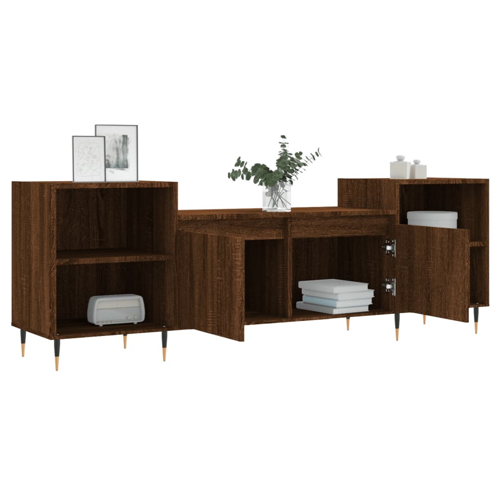 Έπιπλο Τηλεόρασης Καφέ Δρυς 160x35x55 εκ. Επεξεργασμένο Ξύλο