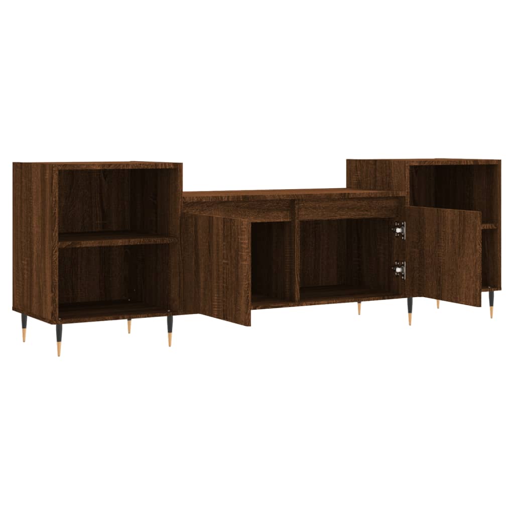 Έπιπλο Τηλεόρασης Καφέ Δρυς 160x35x55 εκ. Επεξεργασμένο Ξύλο