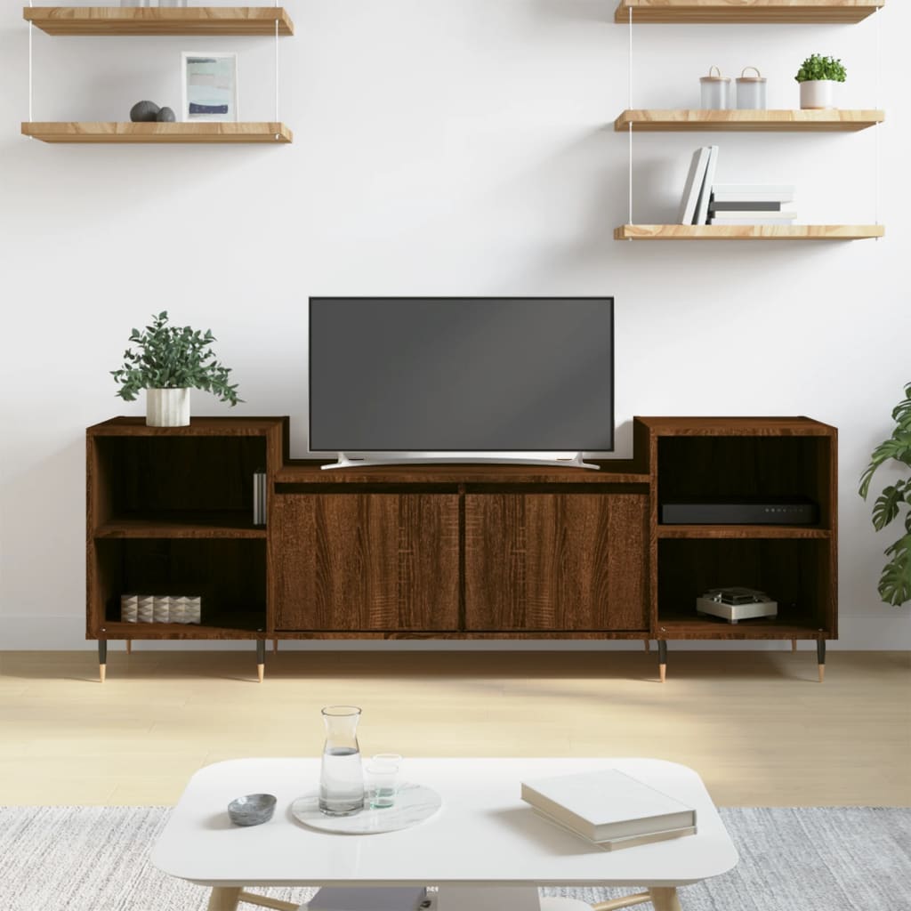 Έπιπλο Τηλεόρασης Καφέ Δρυς 160x35x55 εκ. Επεξεργασμένο Ξύλο