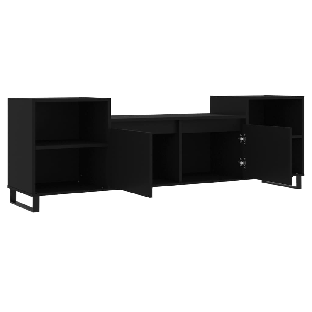 Έπιπλο Τηλεόρασης Μαύρο 160x35x55 εκ. από Επεξεργασμένο Ξύλο