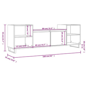Έπιπλο Τηλεόρασης Γκρι Sonoma 160x35x55 εκ. από Επεξεργ. Ξύλο