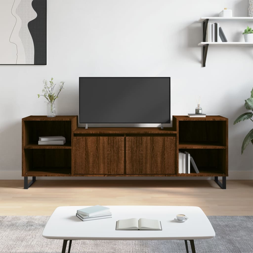 Έπιπλο Τηλεόρασης Καφέ Δρυς 160x35x55 εκ. Επεξεργασμένο Ξύλο