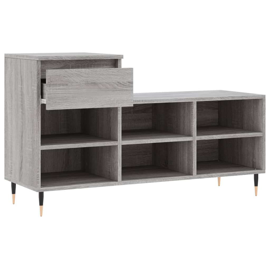 Παπουτσοθήκη Γκρι Sonoma 102x36x60 εκ. από Επεξεργασμένο Ξύλο