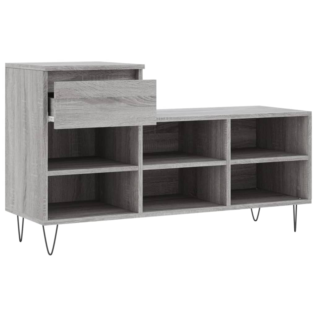 Παπουτσοθήκη Γκρι Sonoma 102x36x60 εκ. από Επεξεργασμένο Ξύλο