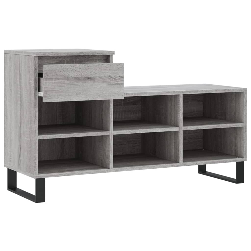 Παπουτσοθήκη Γκρι Sonoma 102x36x60 εκ. από Επεξεργασμένο Ξύλο