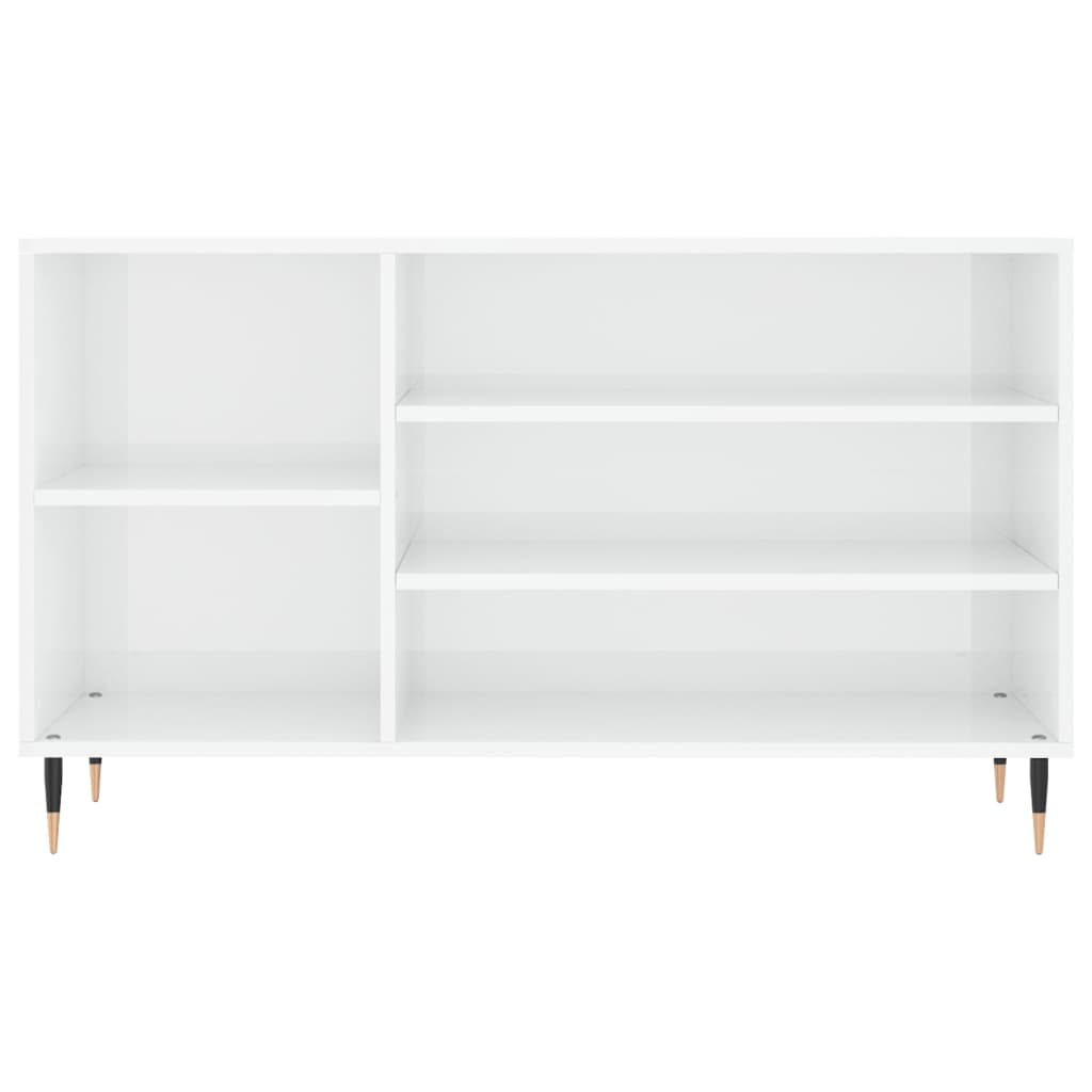 Παπουτσοθήκη Γυαλιστερό Λευκό 102x36x60 εκ. Επεξεργασμένο Ξύλο - Pakobazaar