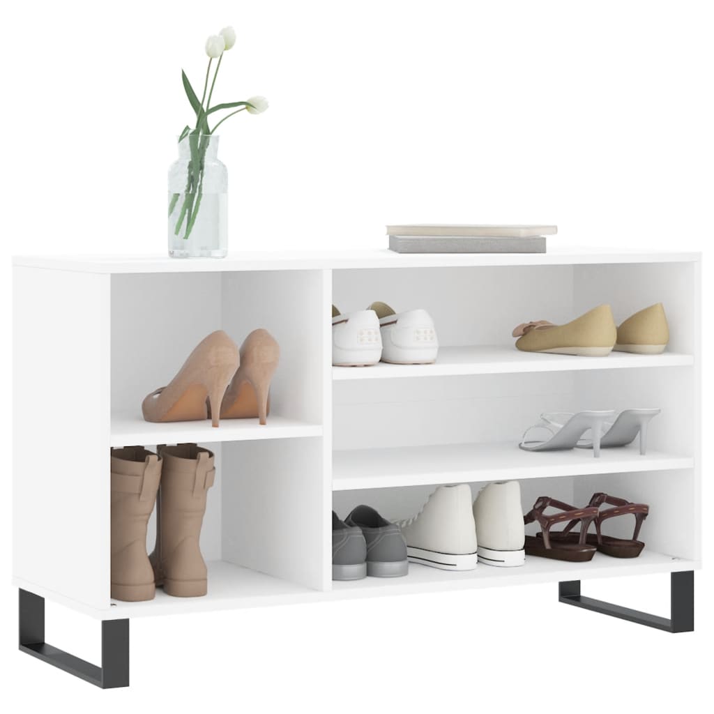 Παπουτσοθήκη Λευκή 102x36x60 εκ. από Επεξεργασμένο Ξύλο - Pakobazaar