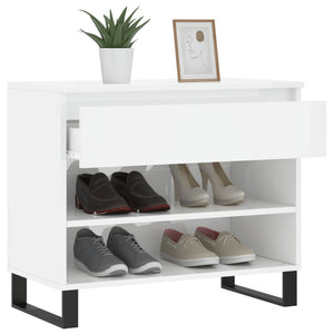 Παπουτσοθήκη Γυαλιστερή Λευκή 70x36x60 εκ. Επεξεργασμένο Ξύλο