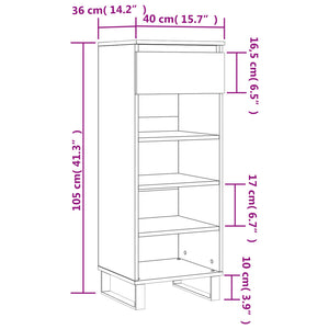 Παπουτσοθήκη Γκρι Sonoma 40x36x105 εκ. από Επεξεργασμένο Ξύλο - Pakobazaar