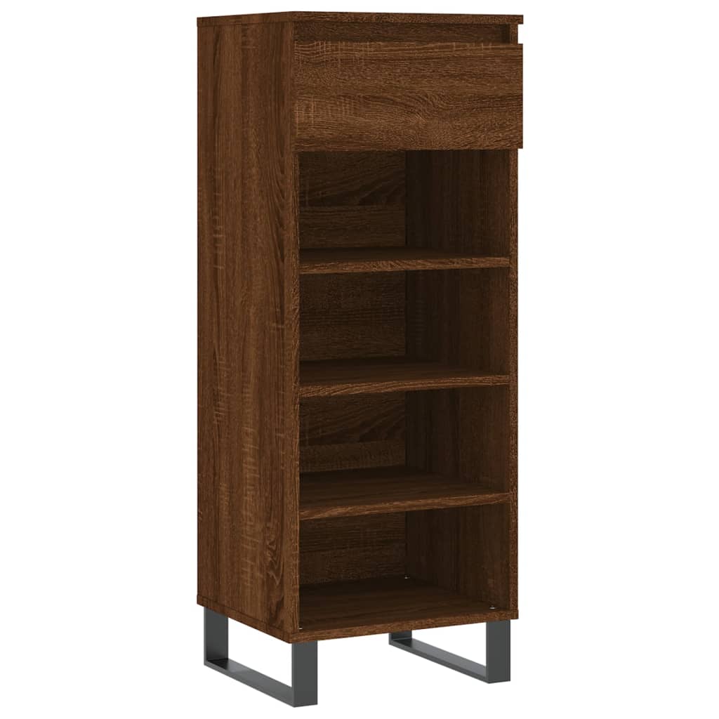 Παπουτσοθήκη Καφέ Δρυς 40x36x105 εκ. από Επεξεργασμένο Ξύλο