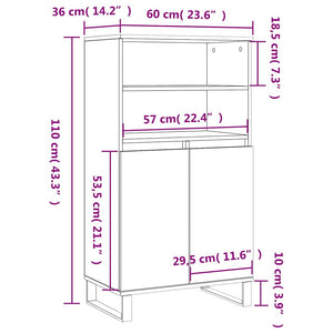 Ντουλάπι Καπνιστή δρυς 60 x 36 x 110 εκ. από Επεξεργασμένο Ξύλο - Pakobazaar
