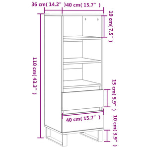 Ντουλάπι Γκρι Sonoma 40x36x110 εκ. από Επεξεργασμένο Ξύλο