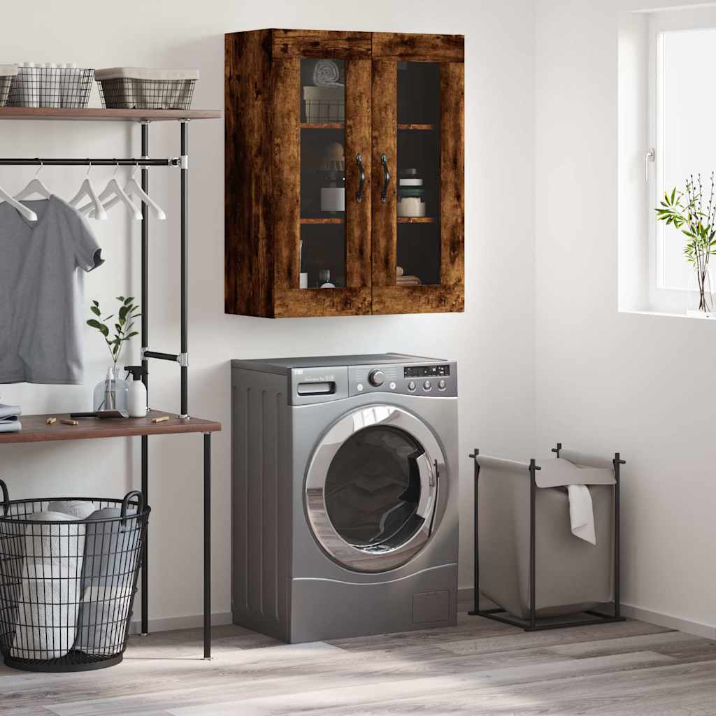 Ντουλάπι Τοίχου Καπνιστή Δρυς 69,5 x 34 x 90 εκ. Επεξεργ. Ξύλο - Pakobazaar