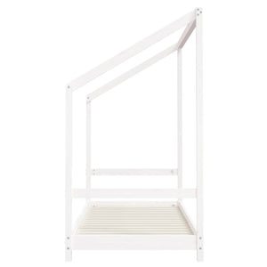 Πλαίσιο Παιδικού Κρεβατιού Λευκό 2x(80x200)εκ Μασίφ Ξύλο Πεύκου
