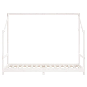 Πλαίσιο Παιδικού Κρεβατιού Λευκό 2x(90x200)εκ Μασίφ Ξύλο Πεύκου