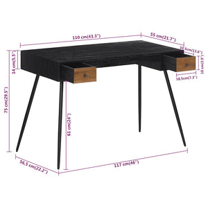 Γραφείο 117 x 56,5 x 75 εκ. από Μασίφ Ανακυκλωμένο Teak