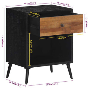 Κομοδίνο 40 x 30 x 50 εκ. από Μασίφ Ξύλο Teak - Pakobazaar