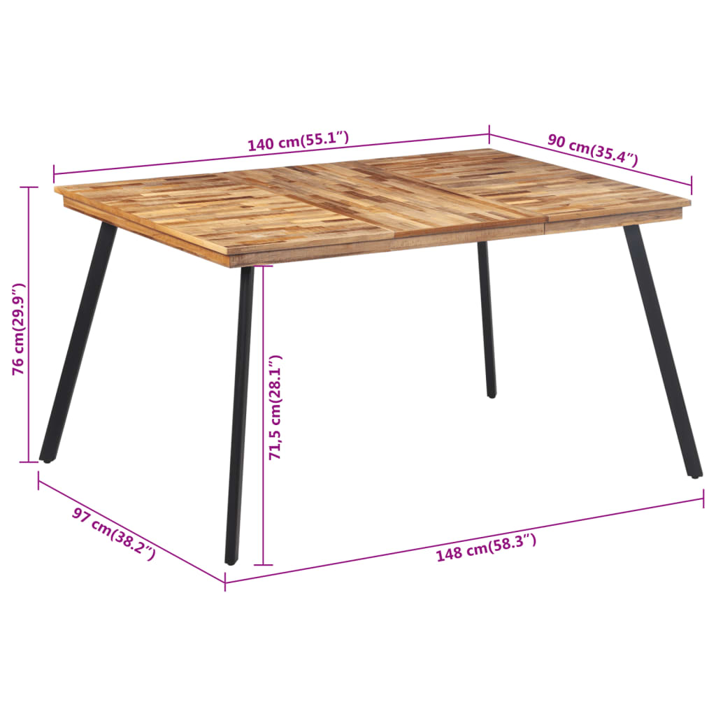 Τραπεζαρία 148 x 97 x 76 εκ. από Μασίφ Ξύλο Teak