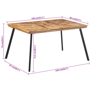Τραπεζαρία 148 x 97 x 76 εκ. από Μασίφ Ξύλο Teak