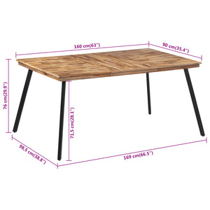 Τραπεζαρία 169 x 98,5 x 76 εκ. από Μασίφ Ξύλο Teak