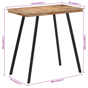 Τραπέζι Μπαρ 110 x 55 x 105 εκ. από Μασίφ Ξύλο Teak