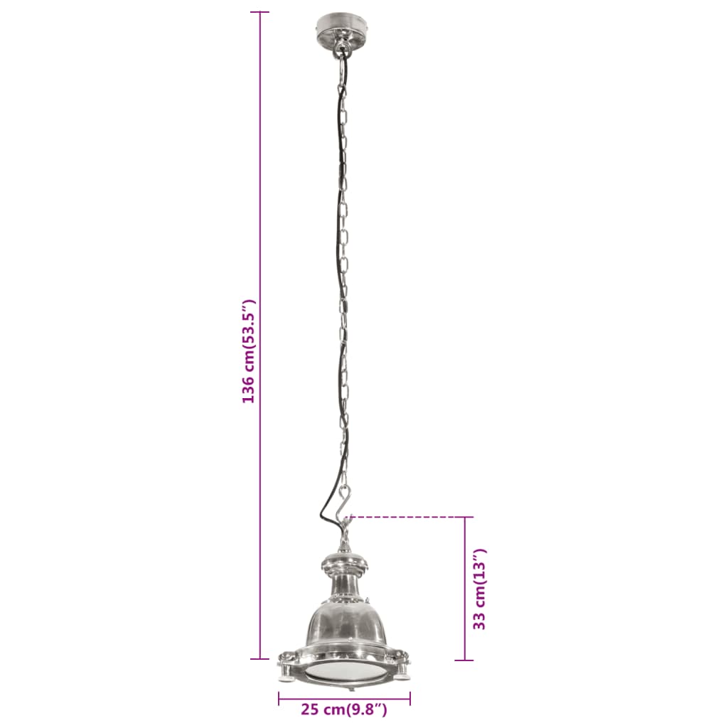 Φωτιστικό Κρεμαστό 25 x 25 x 136 εκ. Αλουμινίου
