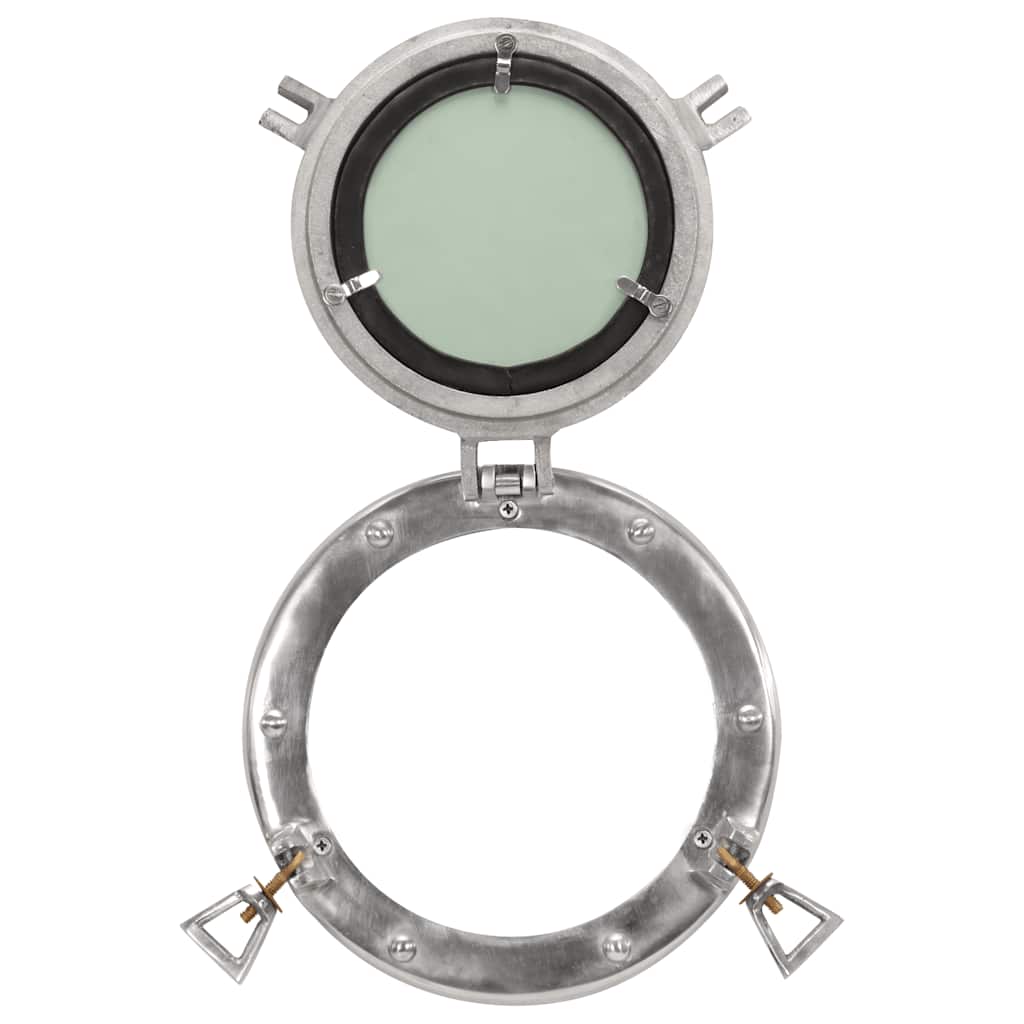 Κρεμαστό Τοίχου με Καθρέφτη Φινιστρίνι Ø23 εκ. από Αλουμίνιο και Γυαλί - Pakobazaar