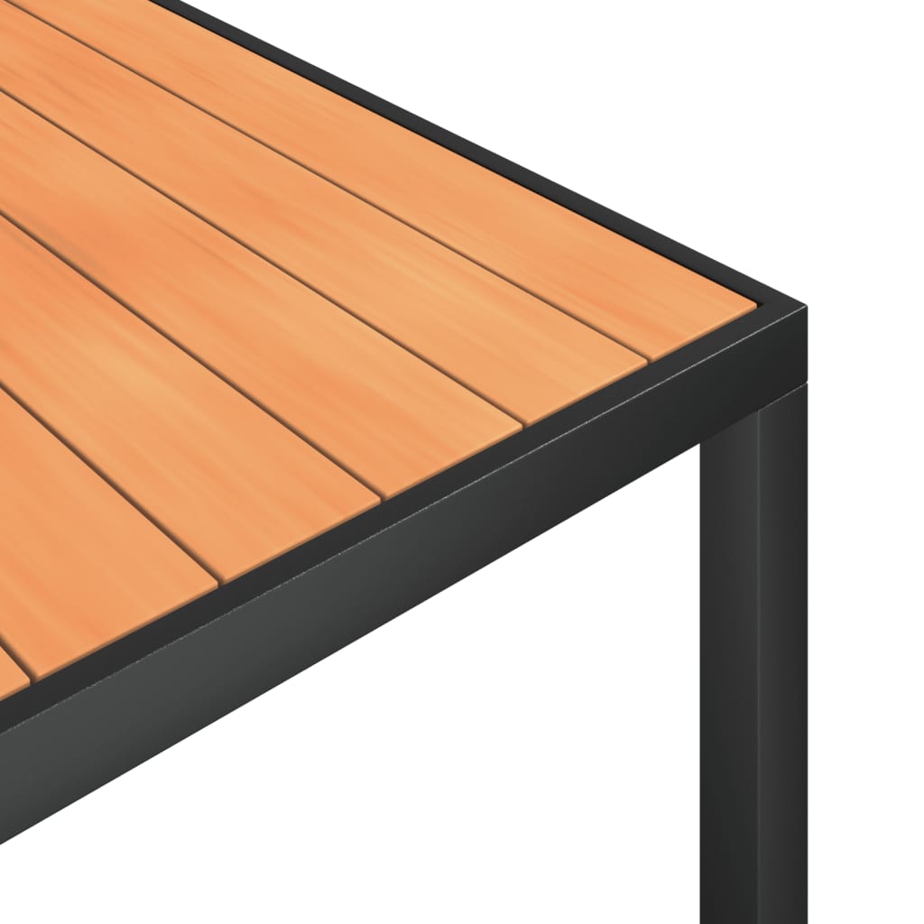 Σετ Τραπεζαρίας Κήπου 7 Τεμαχίων Μαύρο και Καφέ από Αλουμίνιο