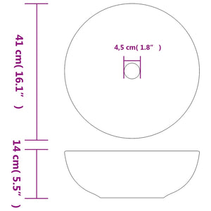 Νιπτήρας Πολύχρωμος Φ41x14 εκ. Κεραμικός - PAKOBAZAAR