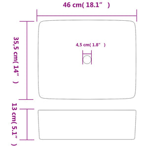Νιπτήρας Ορθογώνιος Πολύχρωμος 46 x 35,5 x 13 εκ. Κεραμικός