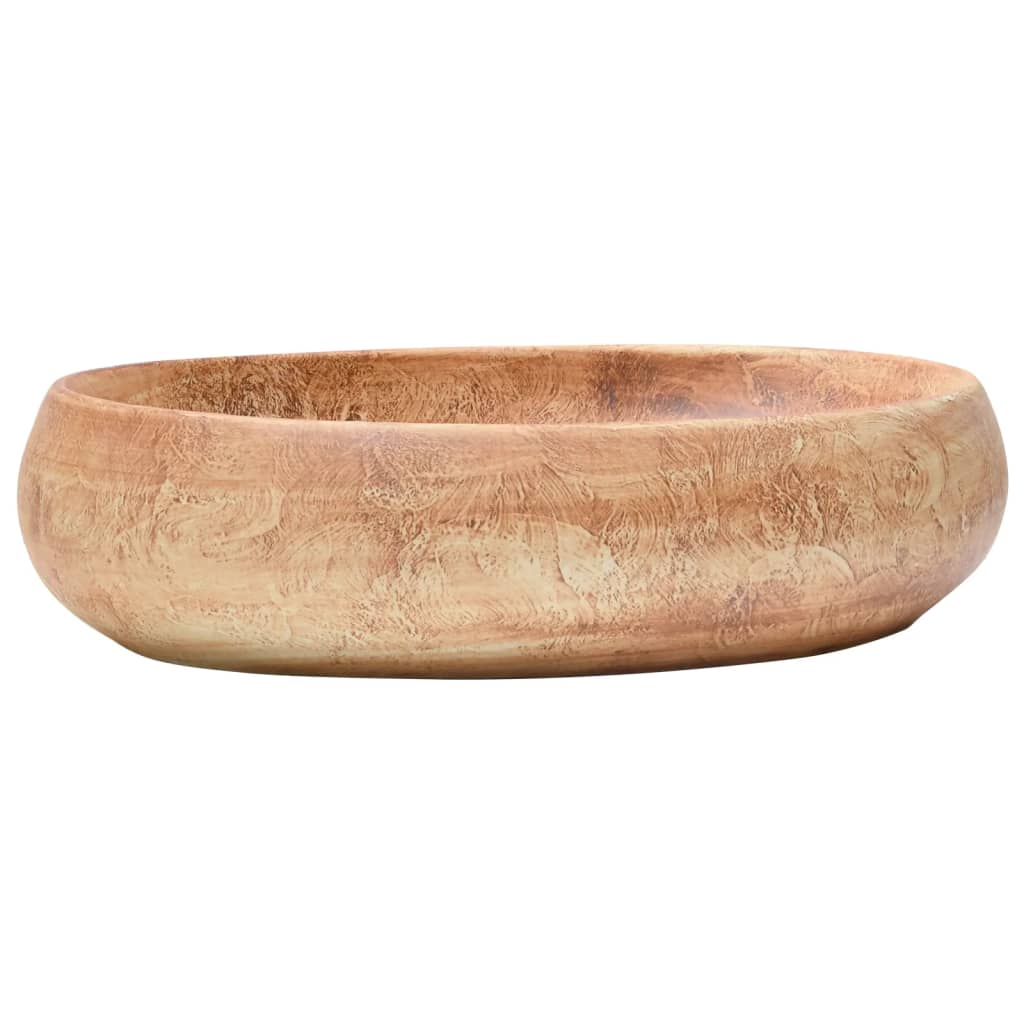 Νιπτήρας Οβάλ Καφέ 59 x 40 x 15 εκ. Κεραμικός - PAKOBAZAAR