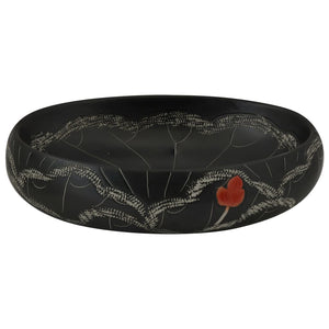 Νιπτήρας Οβάλ Μαύρος 59 x 40 x 15 εκ. Κεραμικός - PAKOBAZAAR