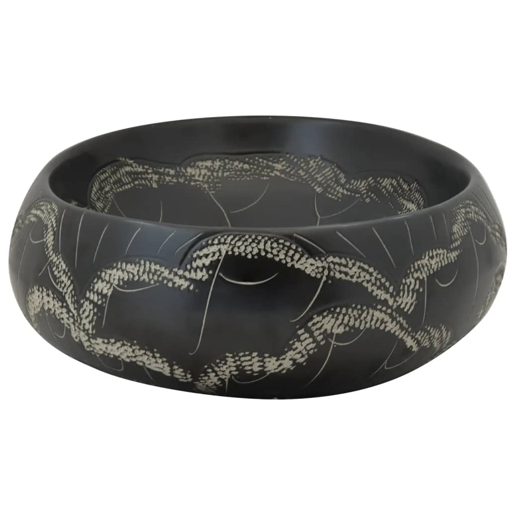 Νιπτήρας Οβάλ Μαύρος 59 x 40 x 15 εκ. Κεραμικός - PAKOBAZAAR