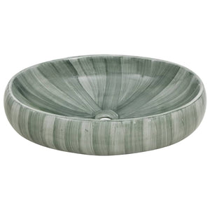 Νιπτήρας Οβάλ Πράσινος 59 x 40 x 15 εκ. Κεραμικός - PAKOBAZAAR