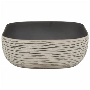 Νιπτήρας Ορθογώνιος Γκρι/Μαύρος 48 x 37,5 x 13,5 εκ. Κεραμικός