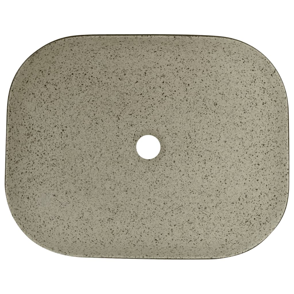 Νιπτήρας Ορθογώνιος Γκρι/Μαύρος 48 x 37,5 x 13,5 εκ. Κεραμικός - PAKOBAZAAR