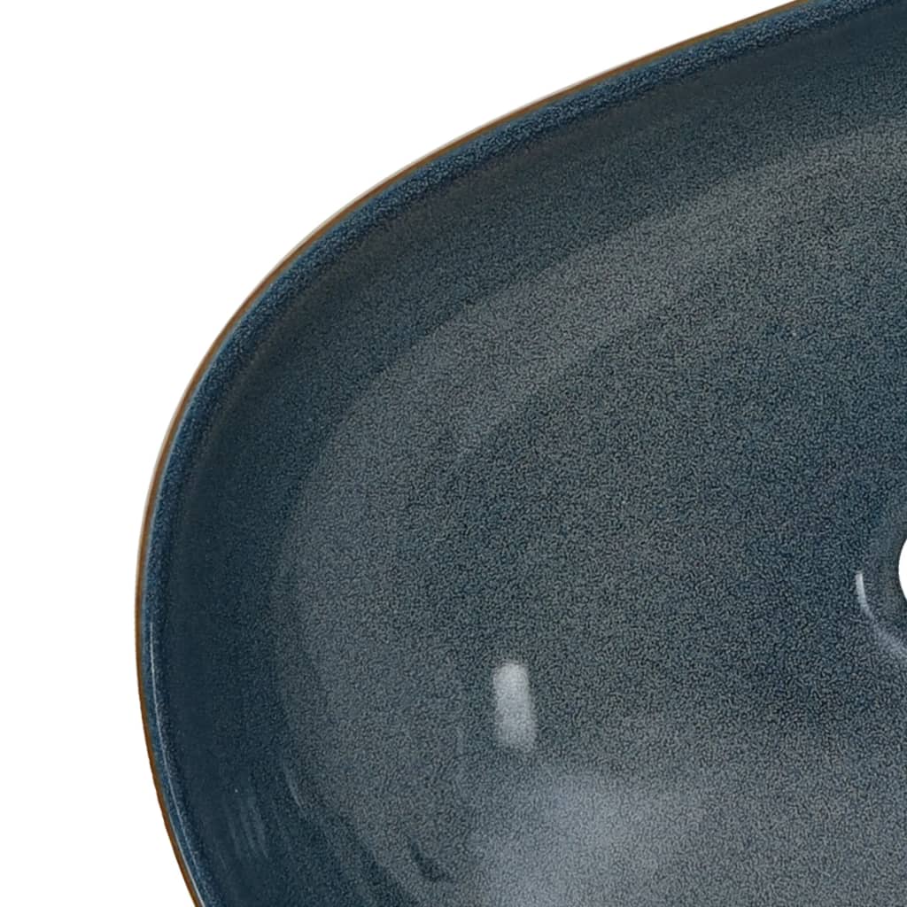 Νιπτήρας Οβάλ Χρώμα Άμμου και Μπλε 59 x 40 x 14 εκ. Κεραμικός - PAKOBAZAAR