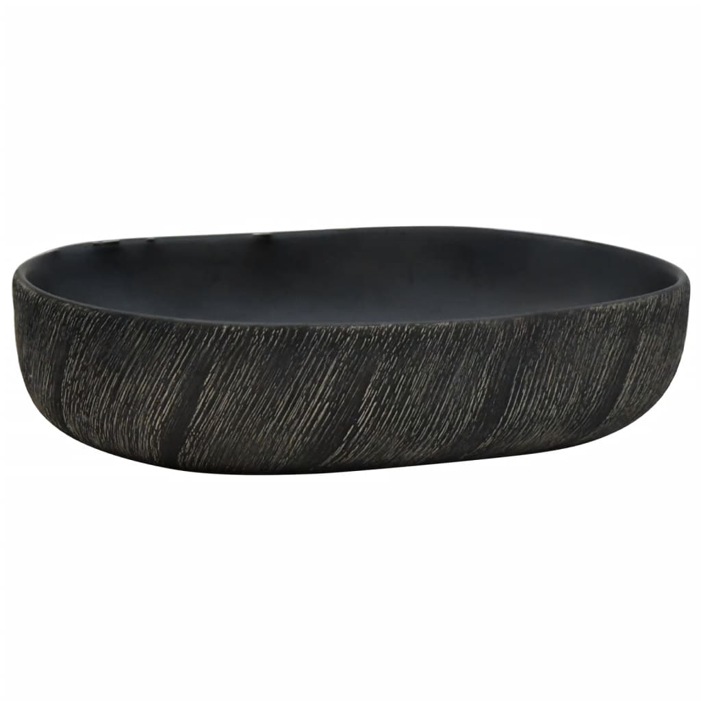 Νιπτήρας Οβάλ Μαύρος 59x40x14 εκ. Κεραμικός - PAKOBAZAAR