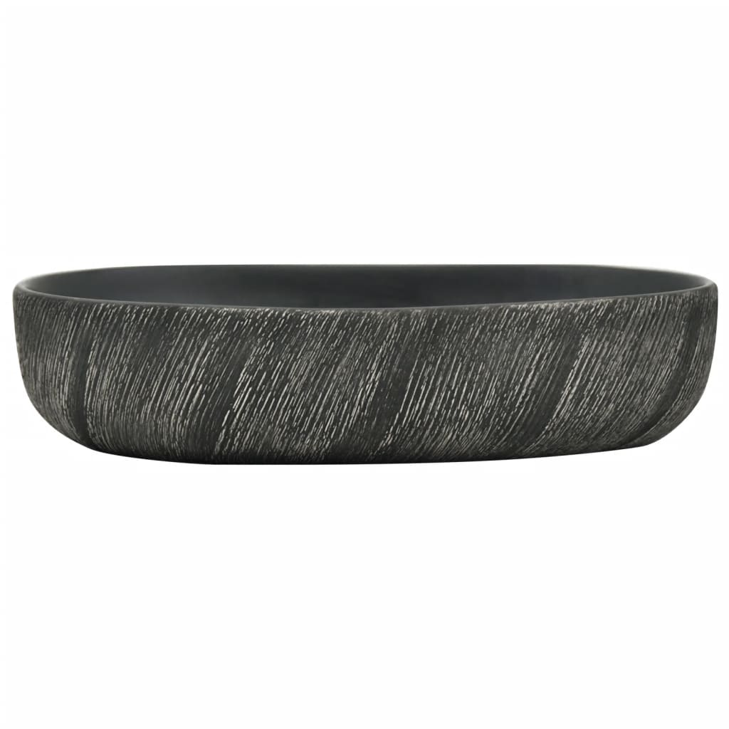 Νιπτήρας Οβάλ Μαύρος 59x40x14 εκ. Κεραμικός - PAKOBAZAAR